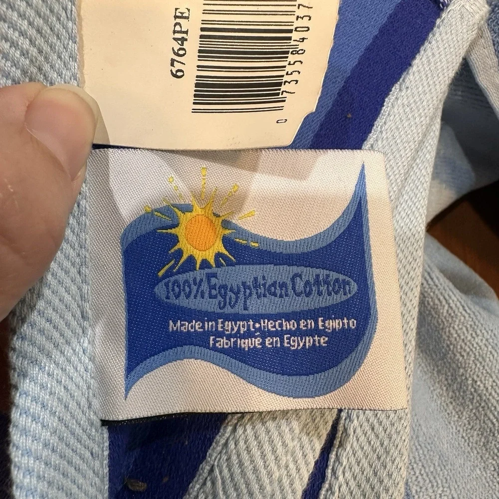 Franco‎ Egyptian Cotton Beach Towel NWT Blue Palm Tree Oversized 72x39